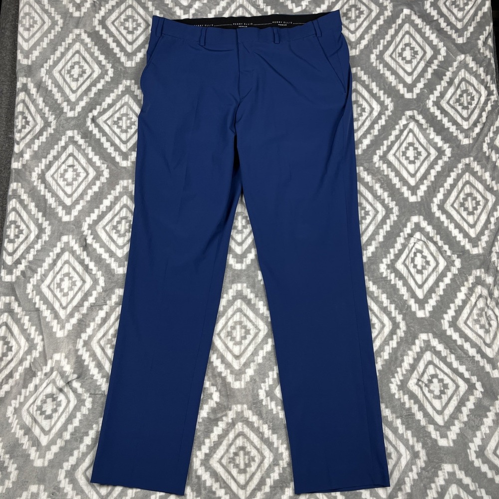 Perry Ellis Golf Pants Men 36x32 Slim Fit Stretch Trousers Comfort Modern Casual
